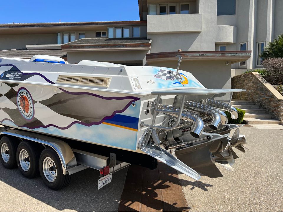 1997 Apache Warrior 36/ Triple Axle Trailer...Located in San Diego, Ca...Offered By Yacht Coast Yacht Sales