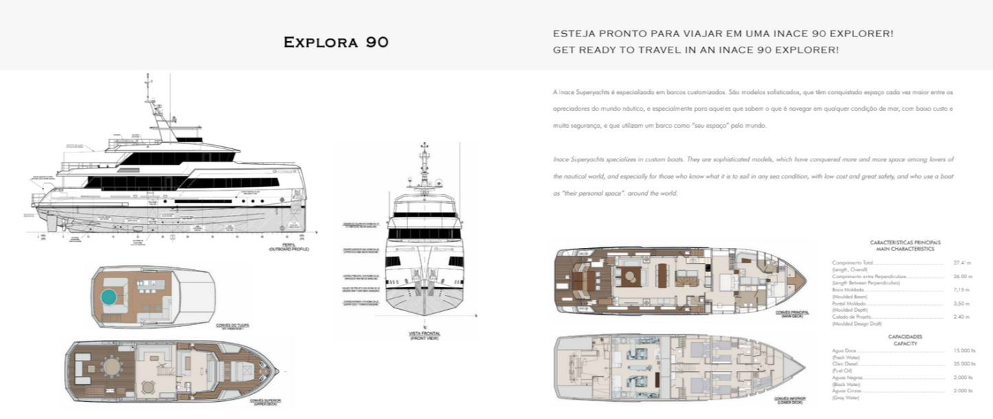 2025 INACE Explora 90 Superyacht-New Construction. Offered by Yacht Coast Yacht Sales