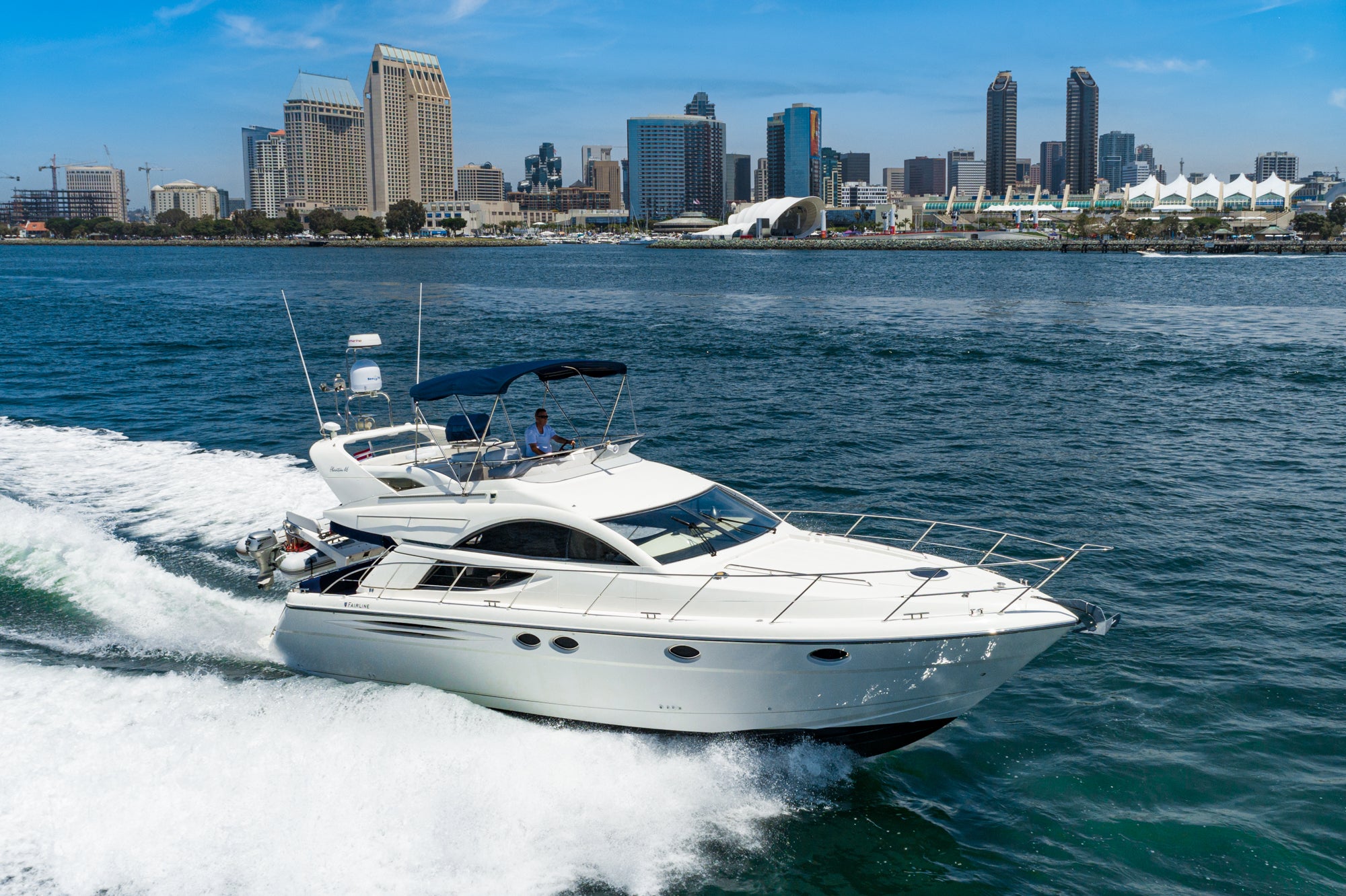 2002 Fairline Phantom 46.... LLC Owned & possible slip transfer at Marriott Downtown San Diego, Ca...
