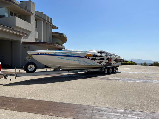 1997 Apache Warrior 36/ Triple Axle Trailer...Located in San Diego, Ca...Offered By Yacht Coast Yacht Sales