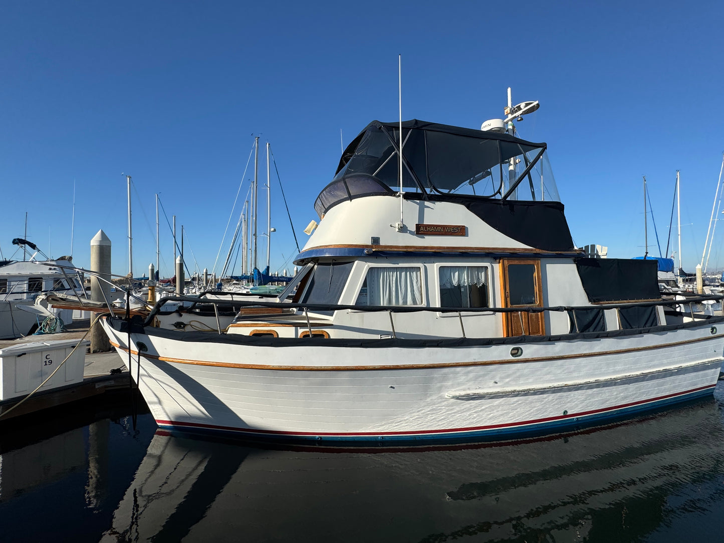 1979 36' C&L Trawler Located in Coronado, California...Offered By Yacht Coast Yacht Sales