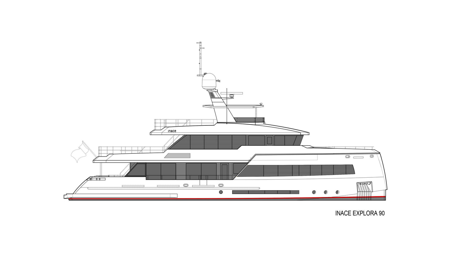 2025 INACE Explora 90 Superyacht-New Construction. Offered by Yacht Coast Yacht Sales